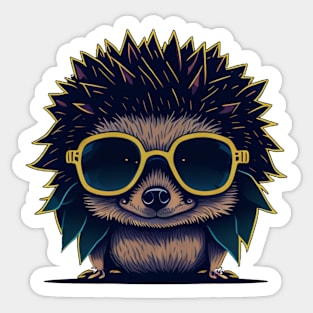 Hedgehog in sunglasses Sticker